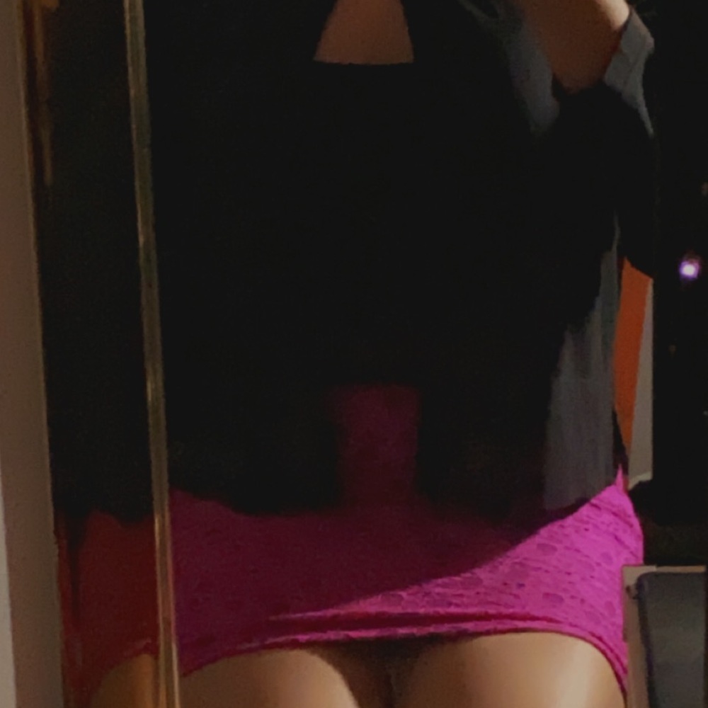 pink and yellow lace floral mini skirt !